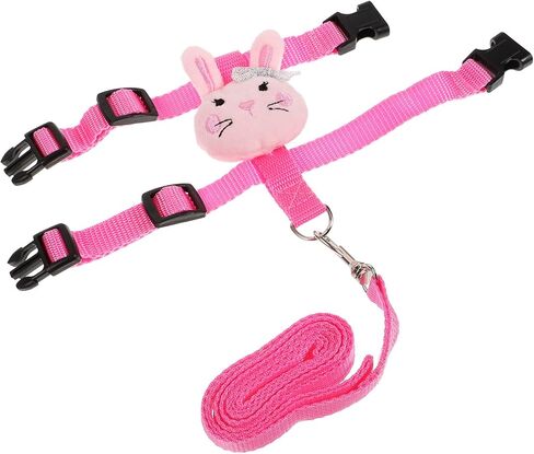 Rabbit Harness Leash Set for Small Pets, Wear-Resistant Outdoor Bunny Vest Harness with Escape Prevention, Adjustable Ferret and Dwarf Rabbit Traction Leash, Size S, 2pcs Set in Kuwait