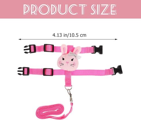 Rabbit Harness Leash Set for Small Pets, Wear-Resistant Outdoor Bunny Vest Harness with Escape Prevention, Adjustable Ferret and Dwarf Rabbit Traction Leash, Size S, 2pcs Set in Kuwait