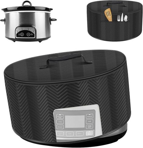 Slow Cooker Cover with Aluminum Foil Lining for & 6, 7, 8 Quart Oval Slow Cookers Small Appliance Covers, Dust Cover with Clear Window in Kuwait