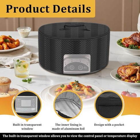 Slow Cooker Cover with Aluminum Foil Lining for & 6, 7, 8 Quart Oval Slow Cookers Small Appliance Covers, Dust Cover with Clear Window in Kuwait