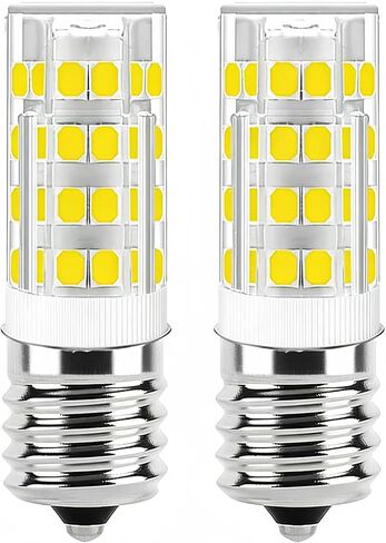 GARTO E17 LED Bulb (2 Pack) Dimmable, 5W Intermediate Base, 400LM, 6000K Daylight, 120V, 40W Incan Equivalent, Replacement for Microwave, Stove, Range Hood, Refrigerator in Kuwait