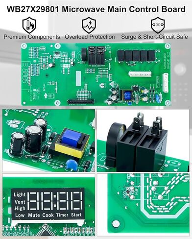 WB27X29801 Microwave Main Control Board Fits for GE Microwaves JNM3163RJ5SS JVM3162RJ5SS, Replaces WB27X38153 4586374 AP6327864 PS12299300 Microwaves Parts in Kuwait