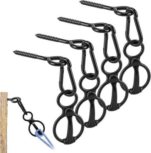 4 Pack Horse Tie Ring with Eye Bolt & Safety Snap, 304 Stainless Steel High Strength Training Equipment for Stable, Barn, Fence, Trailer (Stainless Steel, White) in Kuwait
