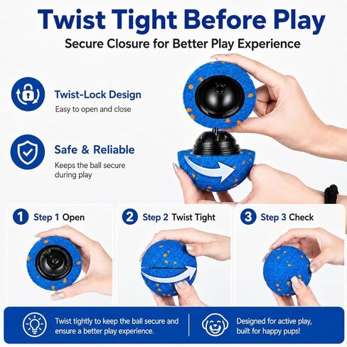 Smart Interactive Dog Ball, Automatic Moving, Bouncing and Rolling Dog Toy with 3 Play Modes, Type-C Rechargeable E-TPU Active Play Ball for Medium and Large Dogs, IP54 Splash-Resistant in Saudi Arabia