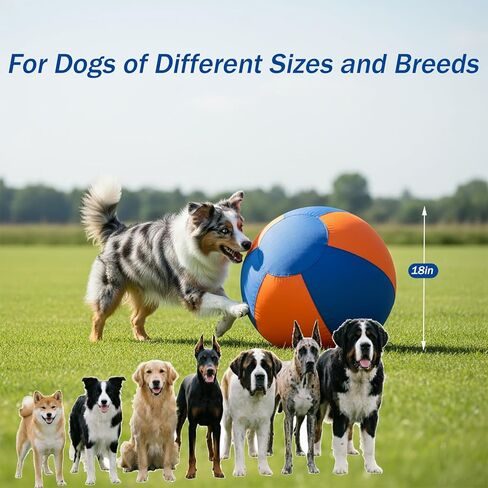 18'' Herding Ball for Dogs –Enhanced Chew Resistance with Durable 900D Oxford Cover, Interactive Dog Toy for Australian Shepherds, Cattle, Border Collies, Outdoor Training & Backyard Play in Kuwait