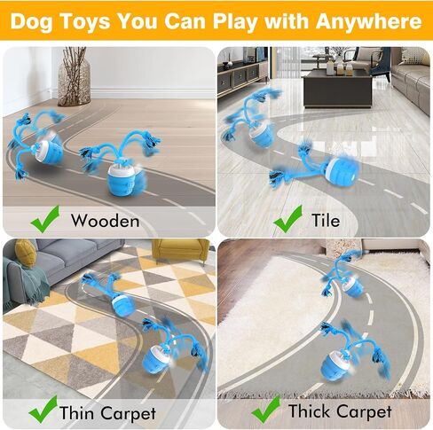 Interactive Dog Toys Ball - Fun Moving Dog Toys to Keep Them Busy | Rechargeable Smart Automatic Dog Ball for Large, Medium, and Small Puppy Dogs for Boredom, Blue in Kuwait