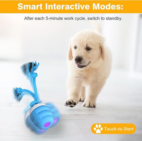 Interactive Dog Toys Ball - Fun Moving Dog Toys to Keep Them Busy | Rechargeable Smart Automatic Dog Ball for Large, Medium, and Small Puppy Dogs for Boredom, Blue in Kuwait