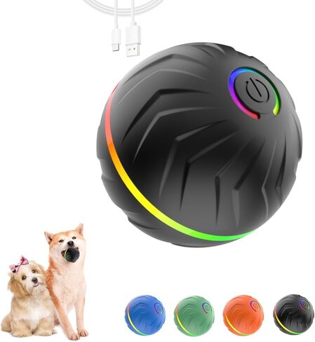 Interactive Dog Toys Ball, Moving Activated Automatic Bouncing Rolling Dog Balls with Led Lights, Smart Interactive Dog Toy for Puppy/Small/Medium Dogs & USB Random Style in Kuwait