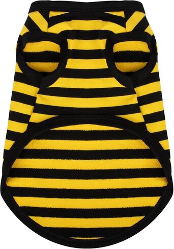 Lightweight Striped Sleeveless Dog Shirts: Tank Top Pet Clothes in Colorful Patterns for Small/Medium Dogs.Yellow XL in Kuwait