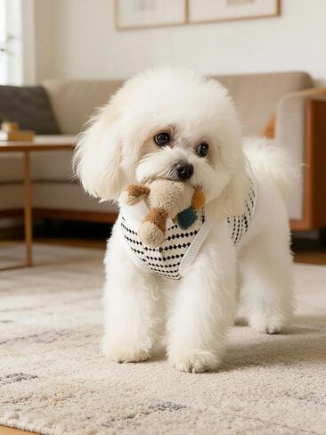 Pet Dog Sleeveless Vest Polka Dot Stripe Knit Design Breathable Thin Fabric Korean Style for Small Medium Dogs White M in Kuwait