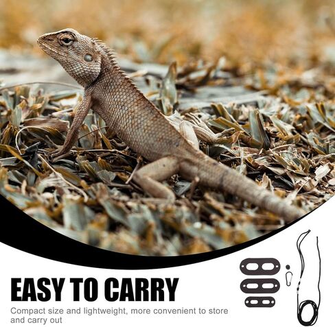 TEHAUX Adjustable Bearded Dragon Lizard Harness Leash for Small Reptiles, Breathable Mesh Chest Strap Outdoor Leash for Gecko and Small Pets in Kuwait