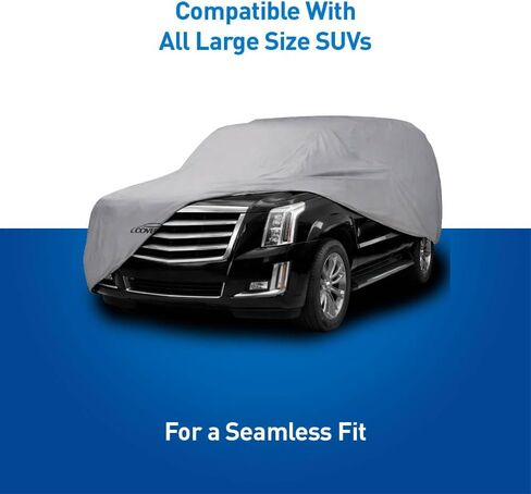 غطاء سيارة Coverking UVCSUV5I98 Universal Fit لسيارات الدفع الرباعي الكبيرة جدًا (الضواحي، النزهة) - Triguard Light Weather Outdoor (رمادي) in Kuwait
