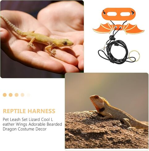 Alasum 5-pcs Adjustable Lizard Wing Harness Leash Set, Colorful Lightweight Reptile Harness for Small Pets, Outdoor Walking Gear for Geckos and Lizards in Kuwait
