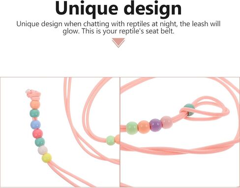 Tofficu Adjustable Lizard Traction Rope Glow in Dark Small Pet Harness Leash for Outdoor Reptile Walking and Training in Kuwait