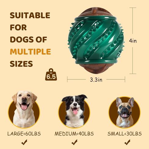 Interactive Dog Toys with Built-in Treats: Rolling Lick Ball for Dogs, Beef Flavor Enrichment Dog Treat Toy to Keep Them Busy, Mental Stimulation Toys for Small Medium Large Breed, Indoor Outdoor Use in Saudi Arabia
