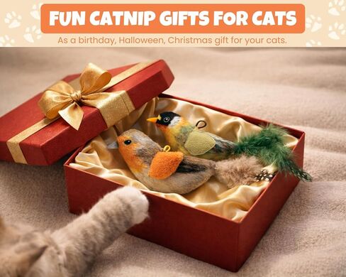 DS. DISTINCTIVE STYLE Interactive Chirping Bird Cat Toy, Simulated Bird Design Cat Toys for Indoor Cats Kitten, Fun Hunting Exercise Cat Bird Toy (2 Pack) in Kuwait
