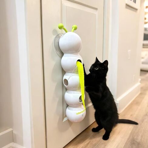 لعبة كاتربيلر للقطط، تفاعلية مع تصميم دودة، لعبة قطط أوتوماتيكية مع مستشعر للحركة، دعابة قابلة لإعادة الشحن USB مقاومة للعض مع كوب شفط، قطط داخلية للعب اليومي in Kuwait