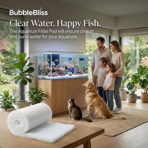 Aquarium Filter Pad 39.4 x 11.8in, Aquarium Filter Floss, Aquarium Filter Media for Crystal Clear Water, Fish Tank, Ponds & Garden, Cut to Fit for Sump & Canister Filters in Kuwait