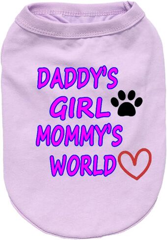 قميص فستان أرجواني للفتيات الصغيرات من Daddy'y Girl Mommy's World طباعة هزلي بدون أكمام للإناث الجراء والقطط والأرانب والأرانب (مقاس الرقبة 10.24 بوصة) in Kuwait