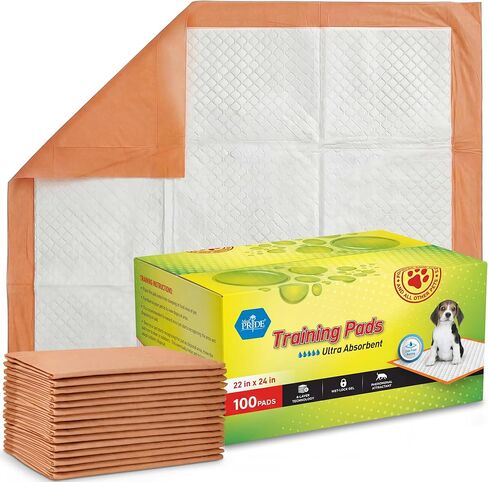 MED PRIDE Dog Training Pads with Attractant, 100 Count Disposable Puppy Pee Pads, 22 x 24 in, 6-Layer Ultra Absorbent Potty Pads with Leakproof Backing for Dogs, Cats & Small Pets in Kuwait