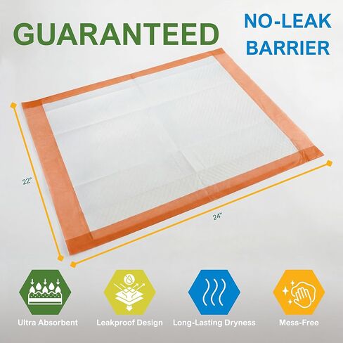 MED PRIDE Dog Training Pads with Attractant, 100 Count Disposable Puppy Pee Pads, 22 x 24 in, 6-Layer Ultra Absorbent Potty Pads with Leakproof Backing for Dogs, Cats & Small Pets in Kuwait
