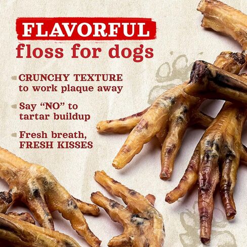 Natural Farm Nail-Free Chicken Feet Dog Treats (40 Pack), 100% Free-Range Air Dried Chicken Feet, No Nails, Fully Digestible, High Protein, Low Calorie, Joint Support, Single Ingredient in Kuwait