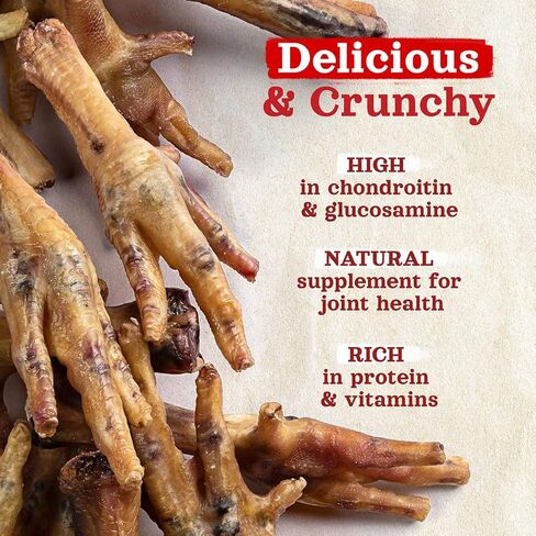 Natural Farm Nail-Free Chicken Feet Dog Treats (40 Pack), 100% Free-Range Air Dried Chicken Feet, No Nails, Fully Digestible, High Protein, Low Calorie, Joint Support, Single Ingredient in Kuwait