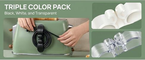 3 Pieces Appliance Cord Organizer Set, Stick-On Cord Holder and Cord Wrapper for Kitchen Appliances, Cable Winder for Home Use (Clear-3PCS) in Saudi Arabia