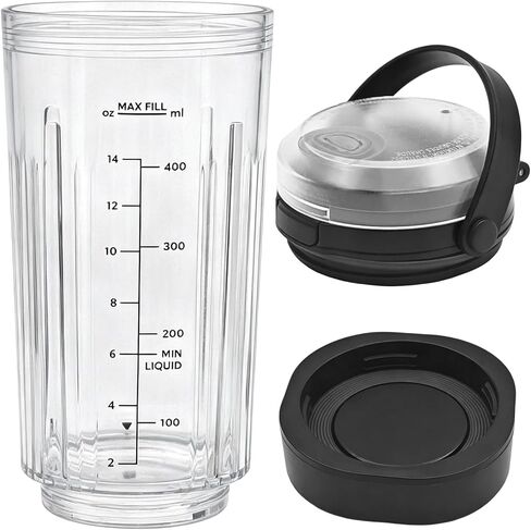 استبدال الوعاء 18oz متوافق مع خلاط Ninja Blast المحمول سلسلة BC100 وBC151، كوب خلاط مع غطاء لـ Ninja BC151BK BC151NV BC151MB BC151CR BC151EM BC151ND BC151PR BC151WH CL155ARD in Kuwait