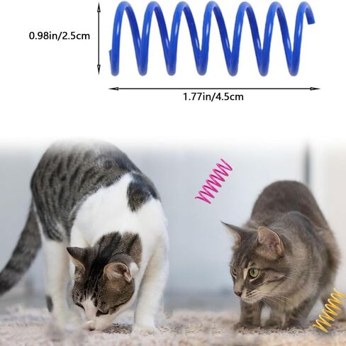 Interactive Cat Spring Toys, 12-Pack Colorful Spiral Play Springs for Kittens, Bouncy Plastic Toys for Swatting, Biting, Chasing, Pouncing & Daily Exercise Fun Indoors(Random Color) in Kuwait