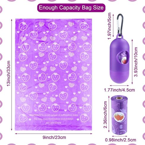 Dog Poop Bags 300 Count, Thick Leak-Proof Scented Dog Waste Bags, Easy Tear & Universal Fit for Small/Medium/Large Dogs (Purple) in Saudi Arabia