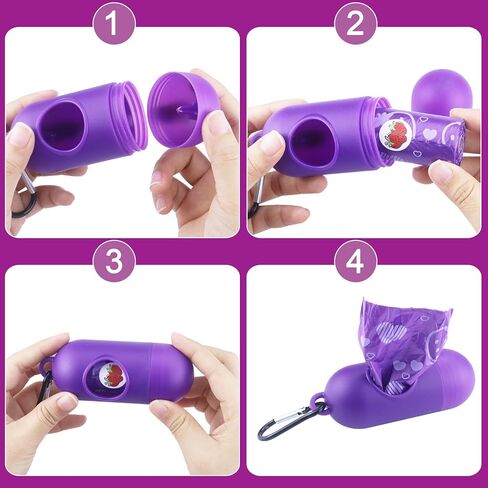 Dog Poop Bags 300 Count, Thick Leak-Proof Scented Dog Waste Bags, Easy Tear & Universal Fit for Small/Medium/Large Dogs (Purple) in Saudi Arabia