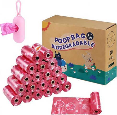 Dog Poop Bags 300 Count, Thick Leak-Proof Scented Dog Waste Bags, Easy Tear & Universal Fit for Small/Medium/Large Dogs (Purple) in Saudi Arabia