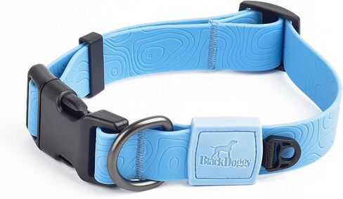 Waterproof Dog Collar, Soft Touch PVC Coated Webbing with 3D Topographic Texture, Odor Proof, Adjustable & Easy to Clean for Daily Comfort (Lavender, Large) in Kuwait