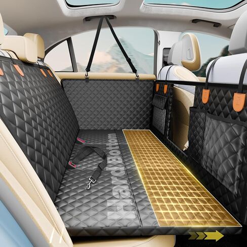 Dog Seat Cover for Back Seat,Waterproof Back Seat Extender for Dogs with Hard Bottom,Dog Hammock for Cars, SUVs,Pet Seat Cover for Back Seat Holds 400lbs with Mesh Window & Pocket in Kuwait