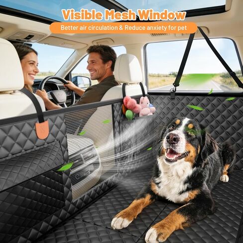 Dog Seat Cover for Back Seat,Waterproof Back Seat Extender for Dogs with Hard Bottom,Dog Hammock for Cars, SUVs,Pet Seat Cover for Back Seat Holds 400lbs with Mesh Window & Pocket in Kuwait