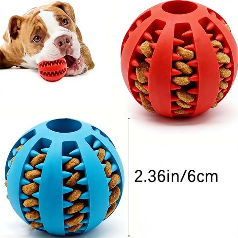 1pc Dog Ball Toys for Small Dogs Interactive Elasticity Puppy Chew Toy Tooth Cleaning, Dog Play Equipment(Random Color) in Kuwait