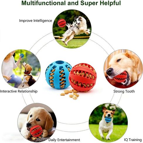1pc Dog Ball Toys for Small Dogs Interactive Elasticity Puppy Chew Toy Tooth Cleaning, Dog Play Equipment(Random Color) in Kuwait