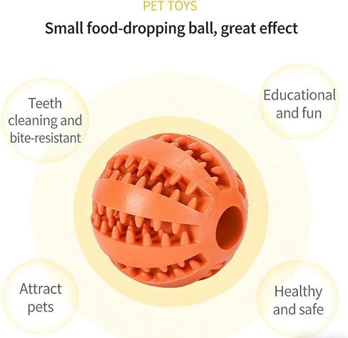 1pc Dog Ball Toys for Small Dogs Interactive Elasticity Puppy Chew Toy Tooth Cleaning, Dog Play Equipment(Random Color) in Kuwait
