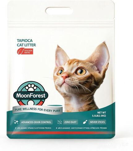 Tapioca Cat Litter, Clumping Low Dust for Automatic Litter Box, Odor Control Natural Plant-Based, 1-Pack in Kuwait