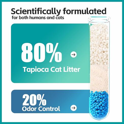 Tapioca Cat Litter, Clumping Low Dust for Automatic Litter Box, Odor Control Natural Plant-Based, 1-Pack in Kuwait