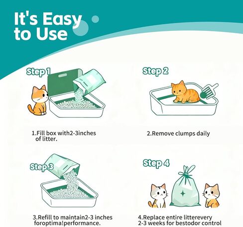 Tapioca Cat Litter, Clumping Low Dust for Automatic Litter Box, Odor Control Natural Plant-Based, 1-Pack in Kuwait