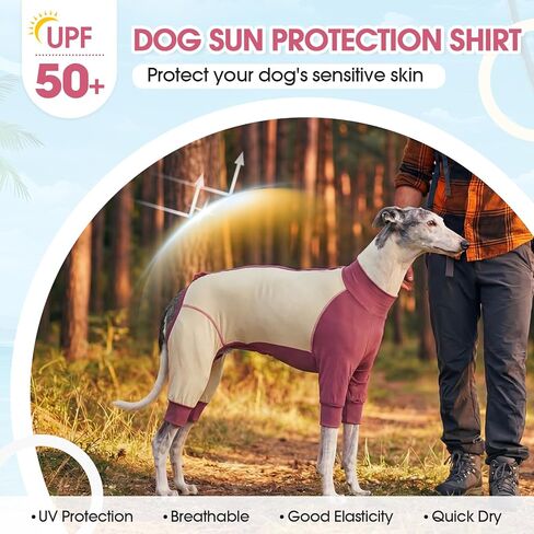 Lelepet Dog Sun Shirt, UPF 50+ Dog Sun Protection Full-Body Shirt, Lightweight Breathable Dog Cooling Vest, Quick Dry Summer Clothes for Small Medium Dogs, Pink 2XL in Kuwait