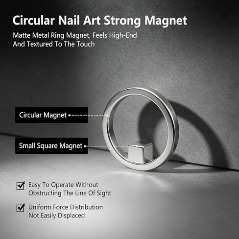 2026 New Ring Shaped Cat Eye Magnets for Nails - 3-in-1 Hollow Cat Eye Magnet Ring - Y & Rings Magnet Tool for French Heart Wide Design - Portable Hollow Circular Cat Eye for Home Salon DIY Manicure in Kuwait