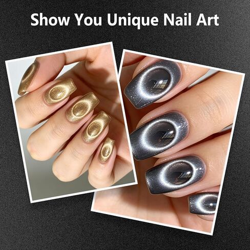 2026 New Ring Shaped Cat Eye Magnets for Nails - 3-in-1 Hollow Cat Eye Magnet Ring - Y & Rings Magnet Tool for French Heart Wide Design - Portable Hollow Circular Cat Eye for Home Salon DIY Manicure in Kuwait