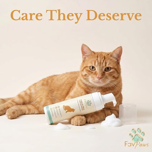 شامبو رغوي بدون ماء للقطط من Flea & Tick - تركيبة العناية بالقطط بدون شطف - تنظيف معطف العناية اللطيفة - رائحة نظيفة منعشة - شامبو جاف للقطط والقطط الصغيرة -200 مل (6.7 أونصة سائلة) in Kuwait