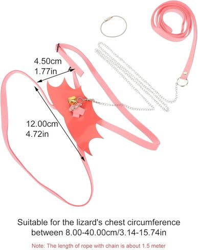 MERRYHAPY Lizard Harness Leash for Medium Bearded Dragon and Gecko, Pink Reptile Outdoor Traction Rope, Sturdy Pet Leash Kit for Small to Medium Desert Lizards in Kuwait