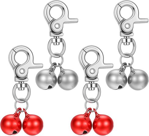 4 Pcs Dog Collar Bells for Dogs Cat Bells for Collar Pet Hanging Ring Bell Accessories for Dog & Cat Pet Pendant Collars Charm with Heavy Duty Snap Clips for Tracking And Training Christmas Gift in Kuwait