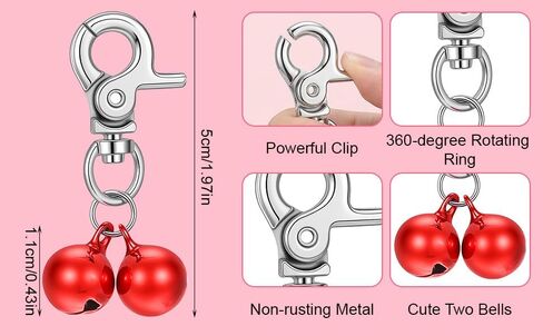 4 Pcs Dog Collar Bells for Dogs Cat Bells for Collar Pet Hanging Ring Bell Accessories for Dog & Cat Pet Pendant Collars Charm with Heavy Duty Snap Clips for Tracking And Training Christmas Gift in Kuwait