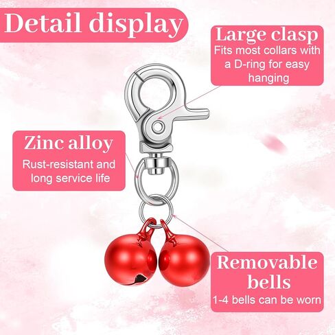 4 Pcs Dog Collar Bells for Dogs Cat Bells for Collar Pet Hanging Ring Bell Accessories for Dog & Cat Pet Pendant Collars Charm with Heavy Duty Snap Clips for Tracking And Training Christmas Gift in Kuwait